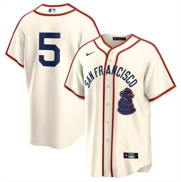 Mens San Francisco Giants #5 Mike Yastrzemski Cream 2024 Rickwood Classic Stitched Baseball Jersey Dzhi